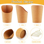 50Pcs French Fries Holder Disposable Kraft Paper French Fry Cup Charcuterie Cup Snack Dessert Potato Chips Box Party Supplies