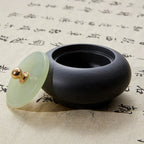 Small Natural Stone Inkstone Jade Mini Ink Stone Chinese Style Calligraphy Practice Inkstone Vintage Practical Ink Cartridge