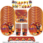 108*180cm Fireman Sam Party Supplies Disposable Tablecloth Firefighter Plastic Table Cover Fire Truck Birthday Decoration