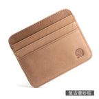 New Thin Genuine Leather Mini Wallet Slim Bank Credit Card Holder Men's Business Small ID Case for Man Purse 6 Slots Cardholder