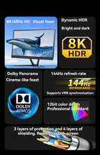 MINGCVIL 48Gbps HDMI-compatible Cable 8K 60Hz 1m 2m 3m 5m HDMI-compatible 2.1 Cable 4K 120Hz HDR 3D Effect Video for HDTV PC