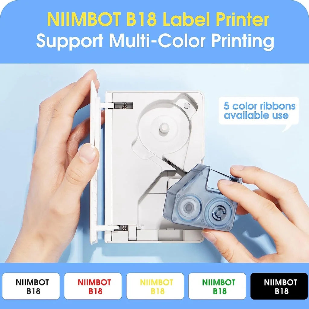 Wireless portable printer color label printer NIIMBOT B18 thermal transfer technology ribbon printing multi-color printing