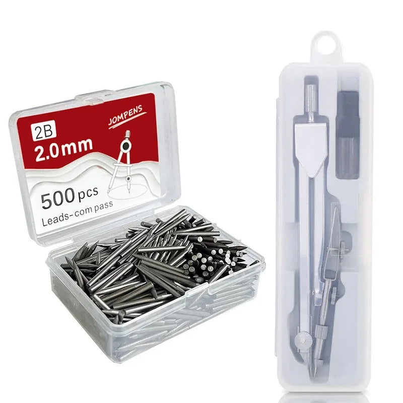 Metal Compass Set Drafting Compass with Replacement Refill for Students Exam Drawing Tools Stationery Compasso Geometry Compas