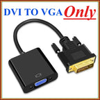Full HD 1080P DVI to VGA Adapter DVI-D Male to VGA Female Adapter 24+1 25Pin to 15Pin Cable Converter for TV PC Computer Monitor