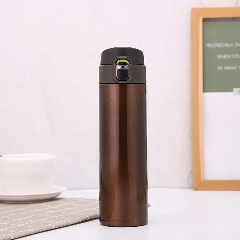 Students Go To School Thermos Cup Creative Bullet Cover Direct Drinking Water Cup Simple Solid Color Durable and Practical