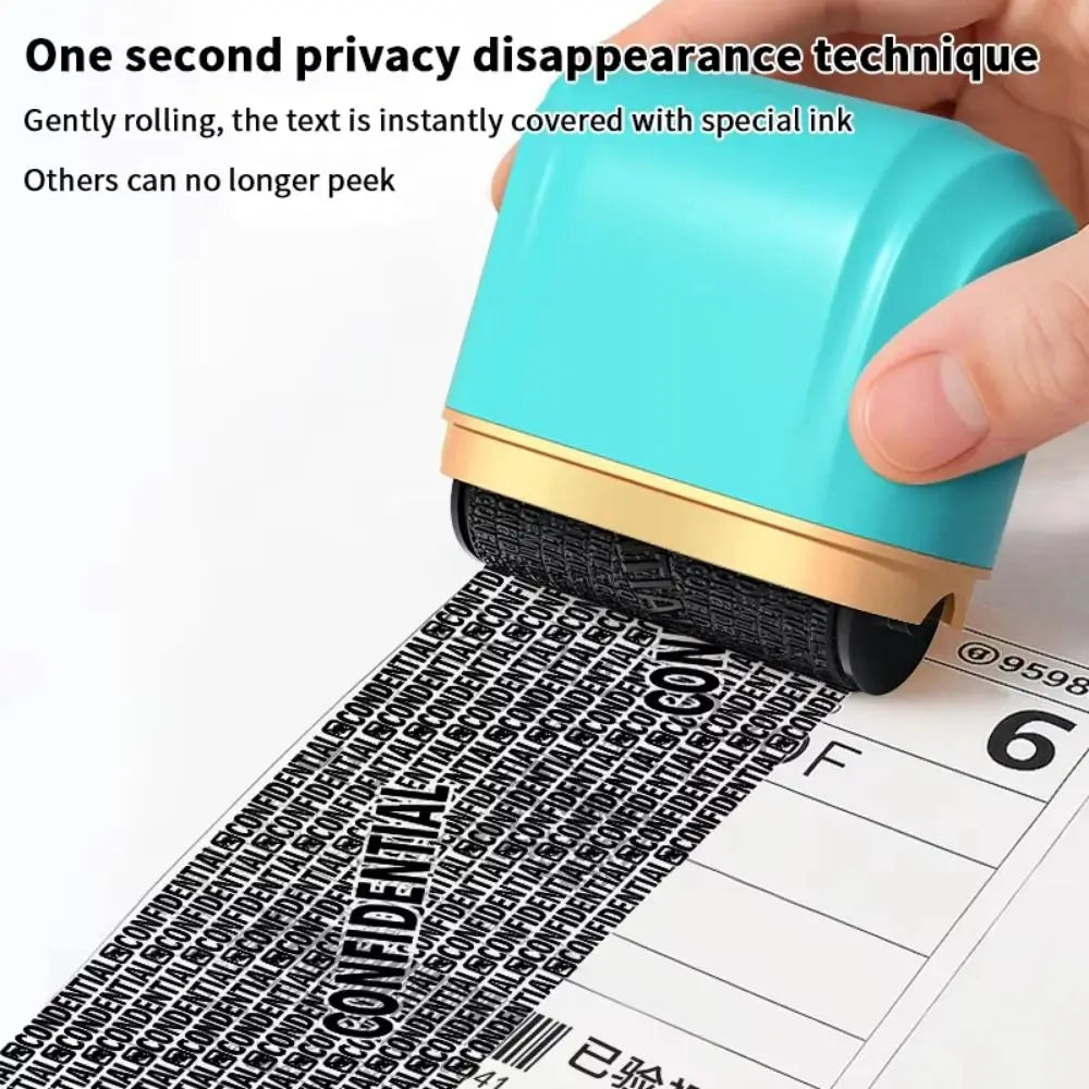 Wide-sized Privacy Roller Seal Multi-Functional Leakproof Wide Roller Stamp Garbled Chapter Privacy Applicator Confidential Seal