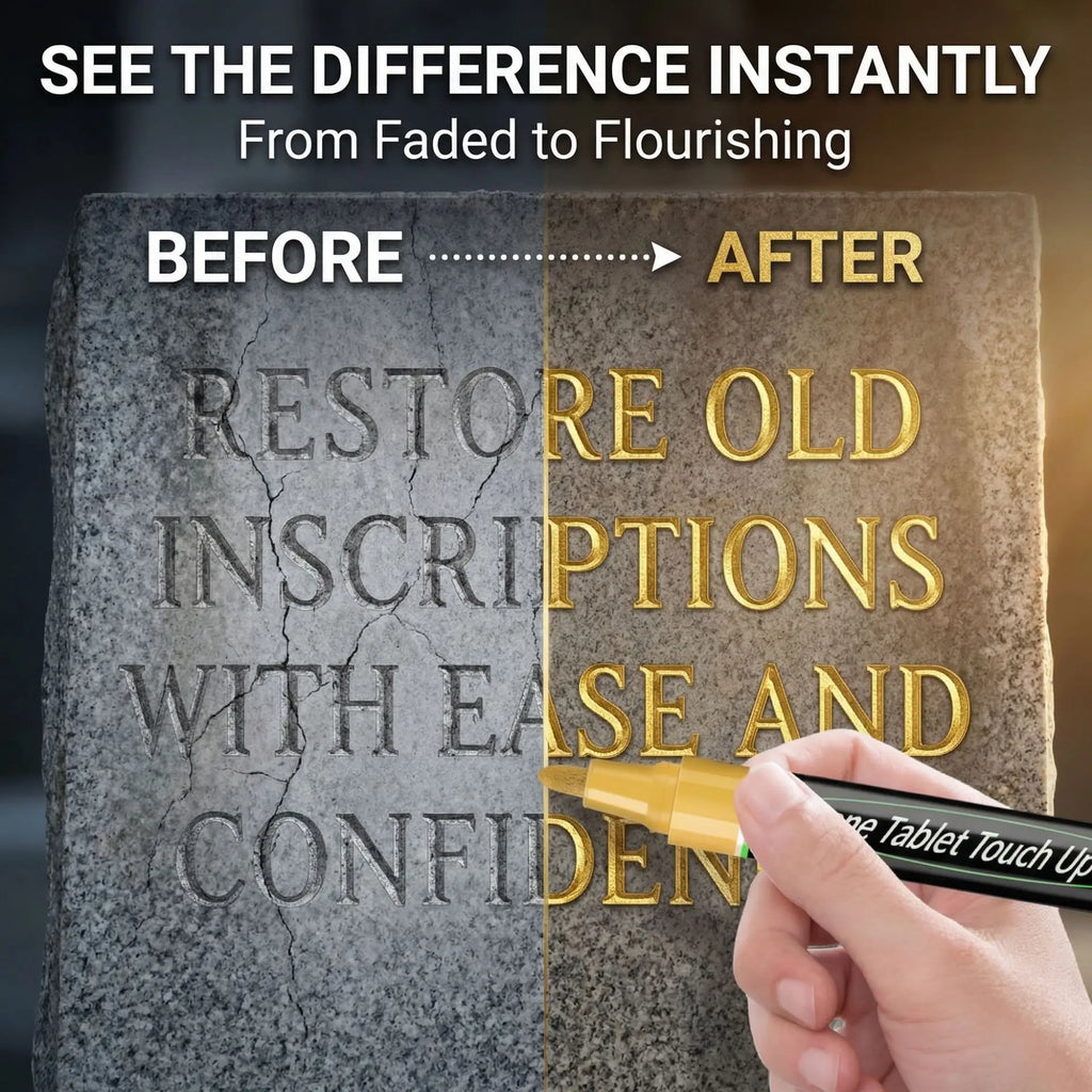 Tombstone Marker Inscription Restoration Pen Oil Based Quick Dry Weatherproof Touch Up Paint Pen For Granite Stone