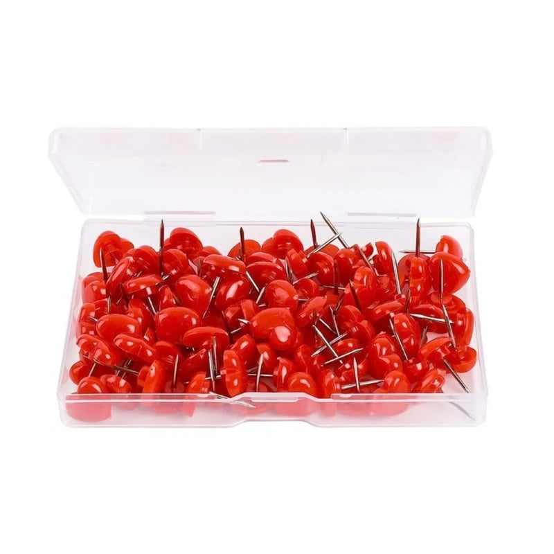 100 Pcs Decorative Pushpins Heart Push Pins Map Tacks Map Pins School Supplies