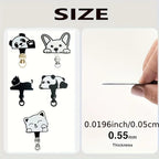 Cartoon Panda Cat Dog 360 Rotatable Metal Phone Tether Tab Patch Gasket Cellphone Lanyard Hanging Rope Safety Connecter Piece