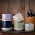 100/180/230ml Ceramic Coffee Cup Handmade Ceramic Round Japanese Tea Cup Easy To Clean BPA Free Suitable for Coffee Latte Tea