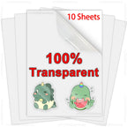 10 Sheets Printable Vinyl Sticker Paper 100% Transparent Self-adhesive A4 Copy Paper DIY Label for Inkjet Printer Not Waterproof