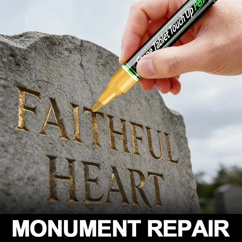 Tombstone Marker Pen Stone Pen for Restoring Faded Grave Inscriptions Waterproof Strong Coverage Ideal for Gravestone Lettering