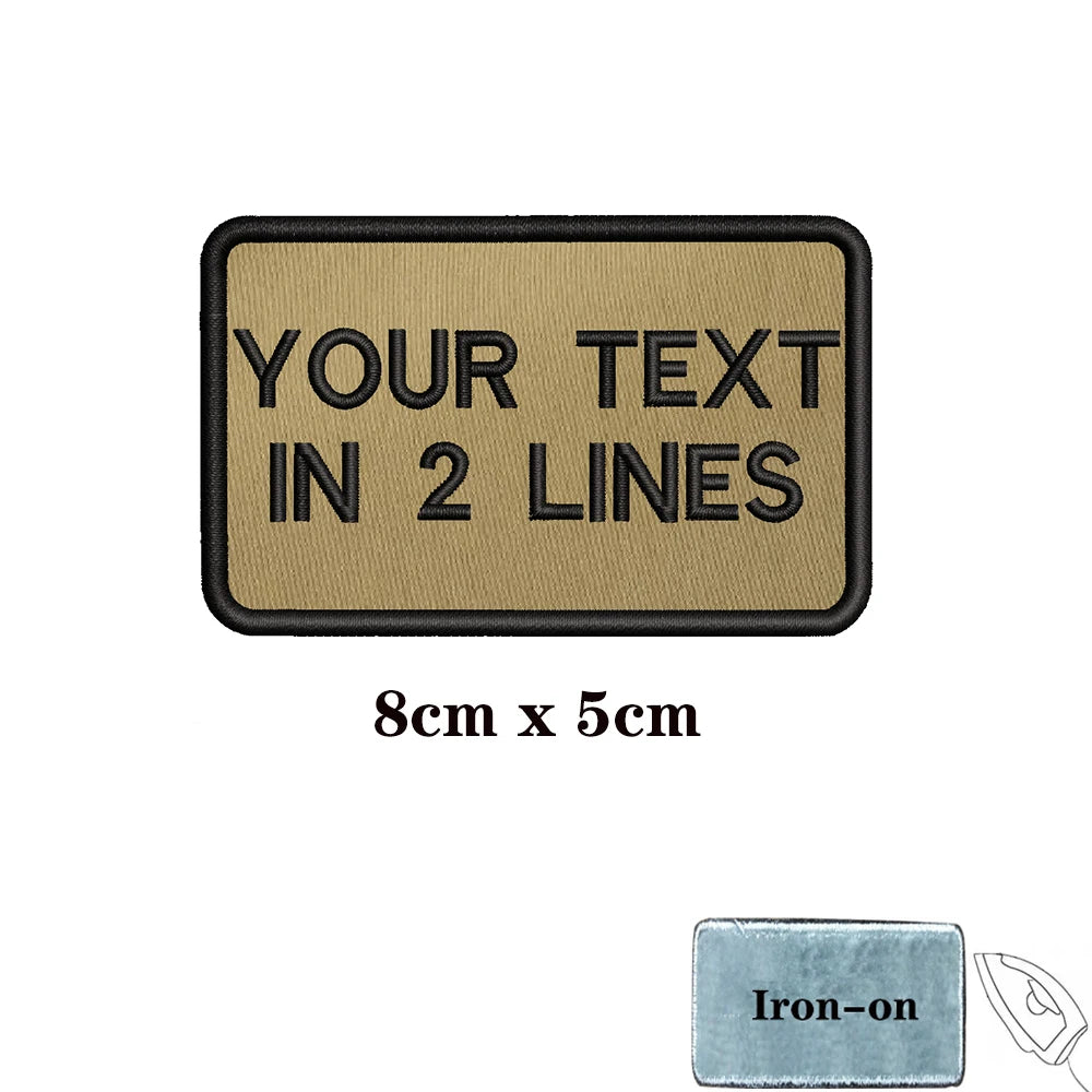 1PC Custom Personalized Name number Patch Stripes Badge tags chevrons Armband Iron On Or Hook Loop embroidered Military Khaki