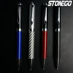 STONEGO Carbon Fiber Signature Pen, Premium Metal Gel Ink Pens Micro Point 0.5mm Black Ink Smooth Writing Ball Pen