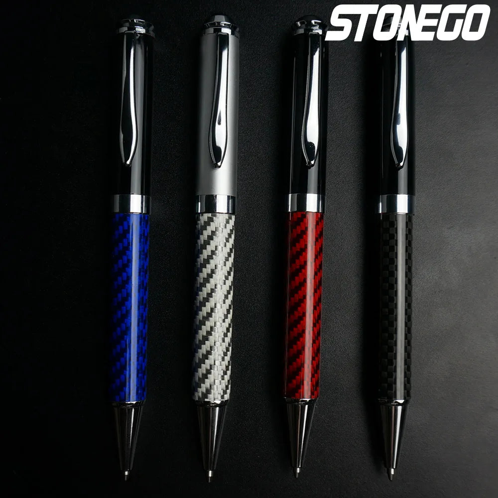 STONEGO Carbon Fiber Signature Pen, Premium Metal Gel Ink Pens Micro Point 0.5mm Black Ink Smooth Writing Ball Pen