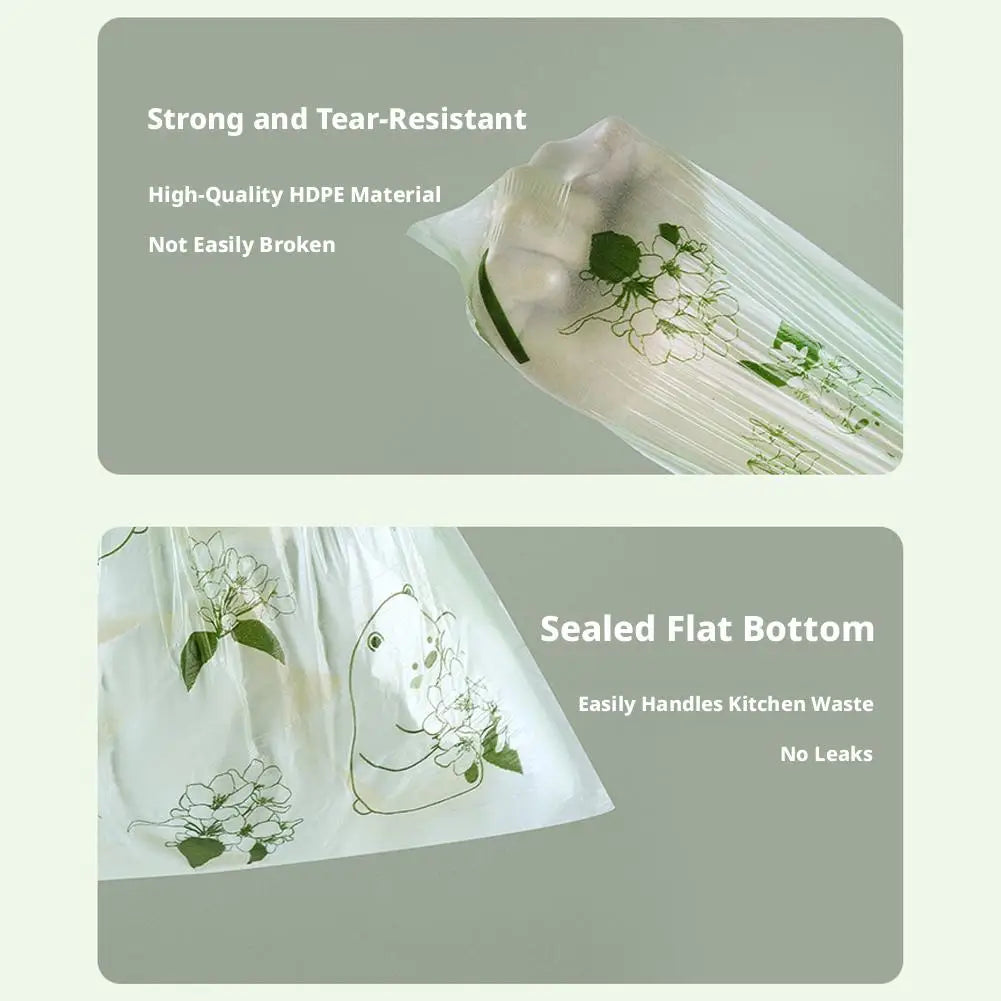 50 100pcs Scented Drawstring Trash Bags Thickened Camellia Fragrance Garbage Bag for Kitchen Odor Control Waste Bag