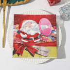 Christmas Party Napkins Disposable Dinner Serviettes Santa Claus Christmas Tree Gifts Flower Element Style Art Decoupage Napkins