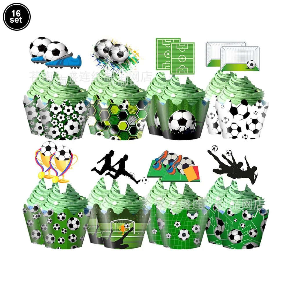 Soccer Party Disposable Tableware Paper Plates Cups Napkins Tablecloth Soccer Birthday Party Decoration