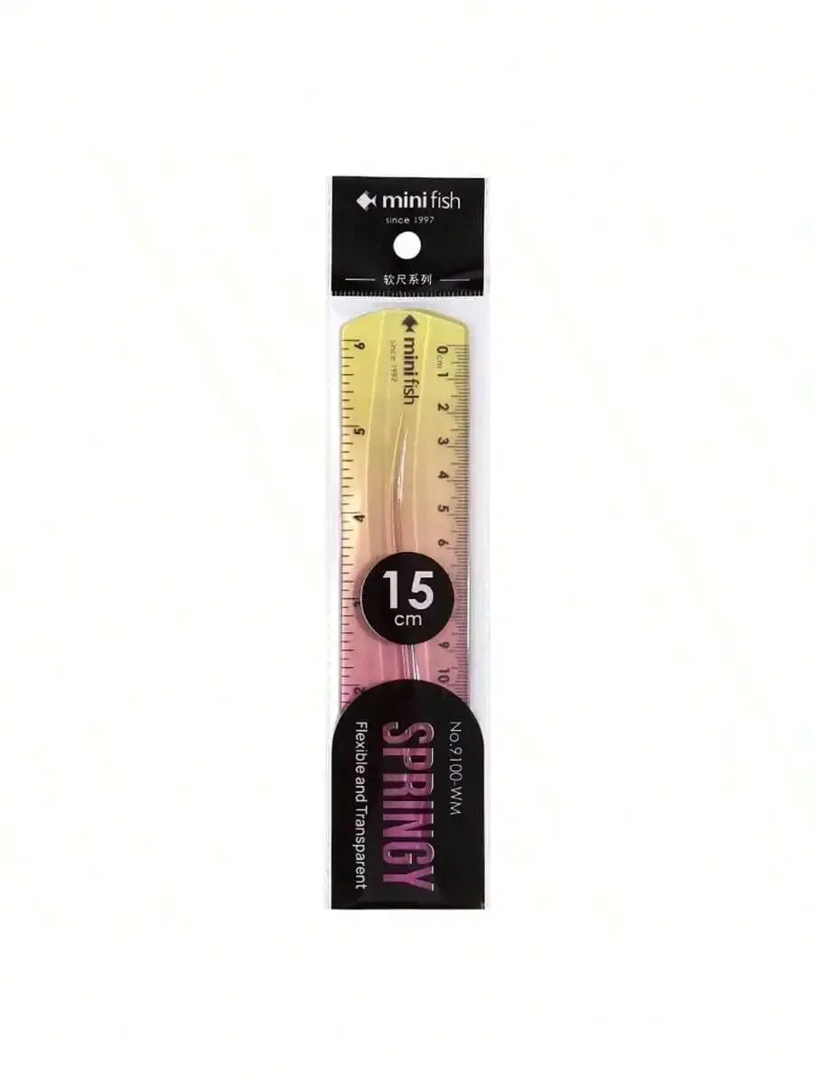 20cm/15cm Flexible Soft Ruler Gradient Rainbow Color Style Dual Unit Measurement in Cm and Inch  for Office Students School Use