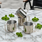 250/350/500/700ml Stainless Steel Camping Cup Portable Outdoor Water Cup Mug With Foldable Handle Kitchen Drinkware