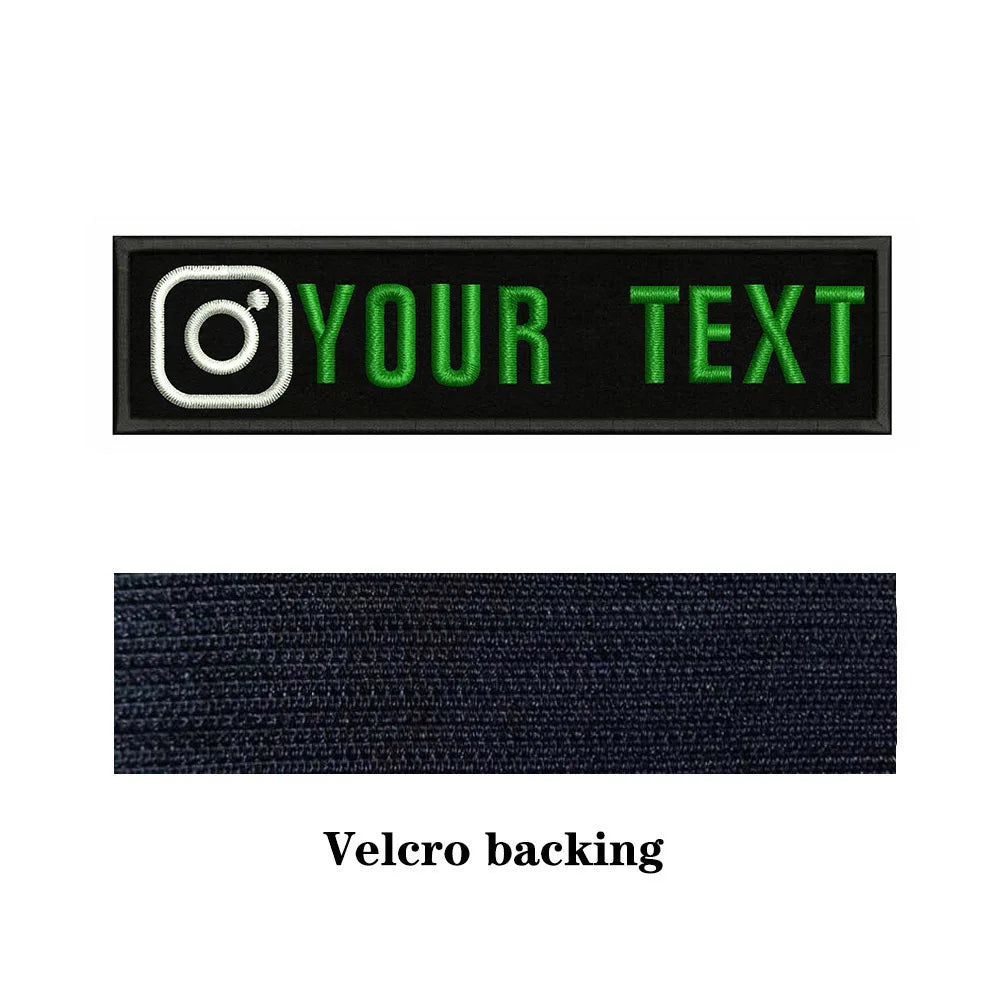 Instagram Logo 10X2.5cm Embroidery Custom Name Text Patch Stripes Badge Iron On Or  Patches