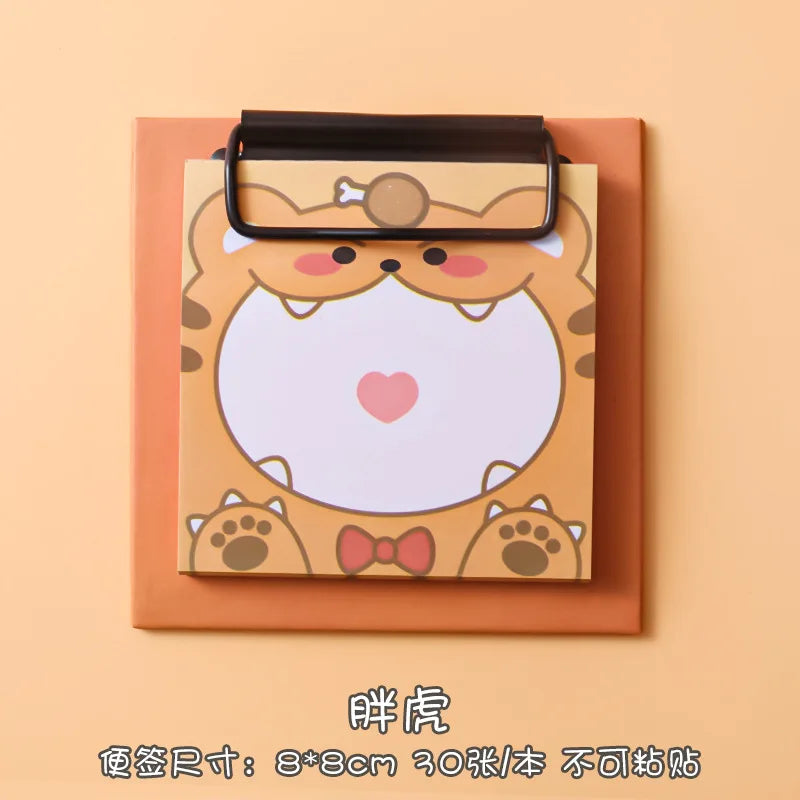1pcs Cartoon Board Clip Sticky Note Book Student Ins Girl Memo Sticky Note Study Office Non-sticky Message Paper