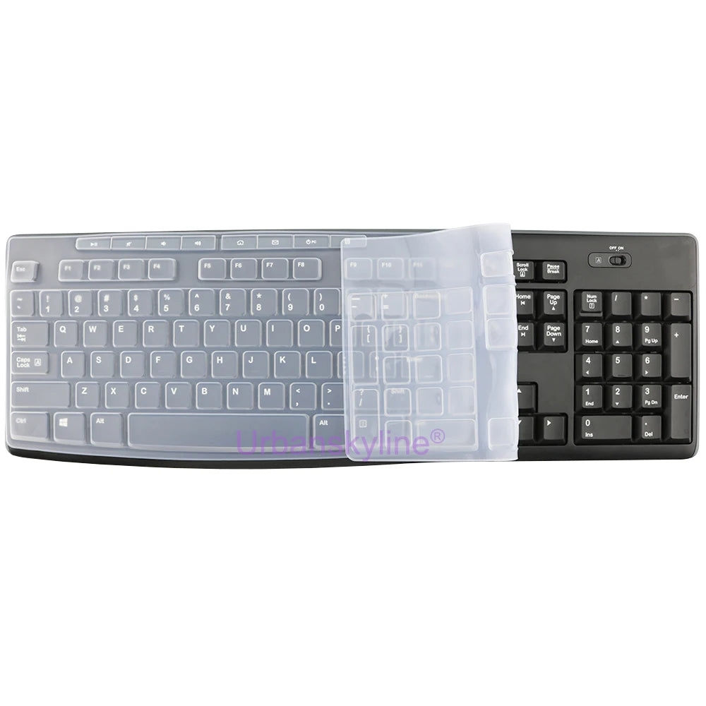 Keyboard Cover for Logitech K200 K260 K270 K275 K295 MK200 MK260 MK270 MK275 MK295 Silicone Protector Skin Case Film Clear Black