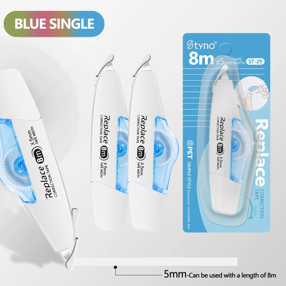 1Pcs 8m*5mm Correction Tape Transparent Student Kawaii Tape Cute Modification Corrector Tape Office School Stationery Supplies