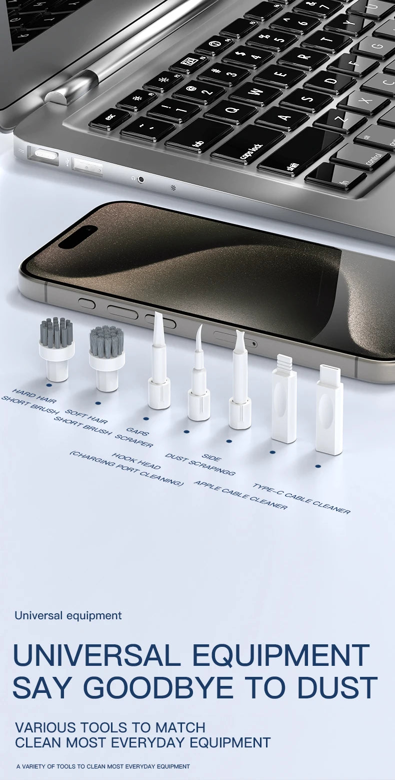QM33 Magnetic Rotating 33 in 1 Cleaning Kit Tool Set for Phone Camera Keyboard Multifunctional Dual Layer Spin Main Body