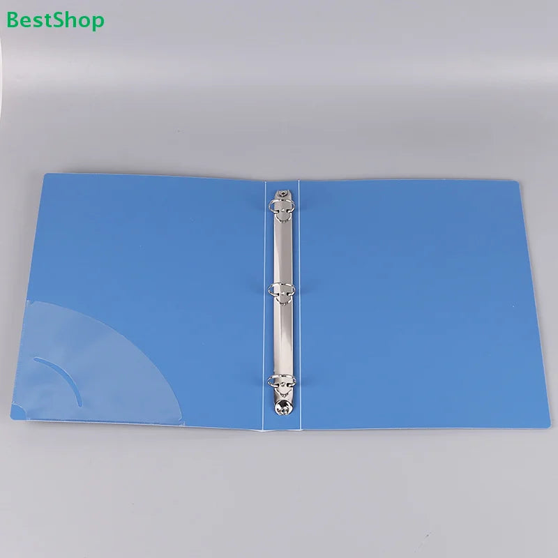 〔R〕A4 3-Ring Binder Folders - Clear & Blue Document Organizers for Office/Study