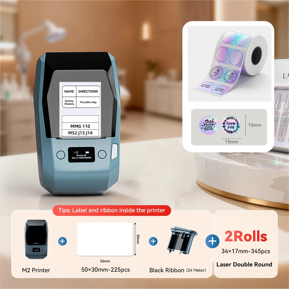 Niimbot M2 Thermal Transfer Label Printer 300 DPI High Definition Wireless 20-50 MM Print Width Label Maker Support Phone/PC