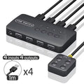 USB KVM Switch Adapter 2 Input 4 Output USB Switch KVM Switcher Printer Sharer For Computer Keyboard Mouse Sharer Controller