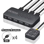 USB KVM Switch Adapter 2 Input 4 Output USB Switch KVM Switcher Printer Sharer For Computer Keyboard Mouse Sharer Controller
