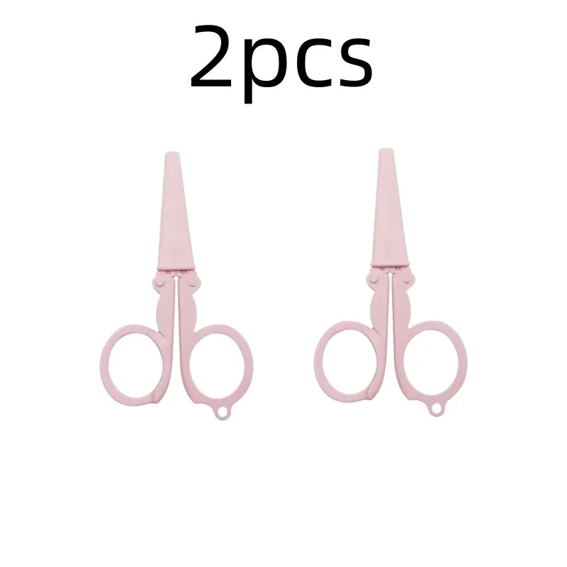 Cute Foldable Scissors Mini Morandi Paper Cutter Knife Portable Envelopes Opener DIY Handmade Art Tools School Office Supplies