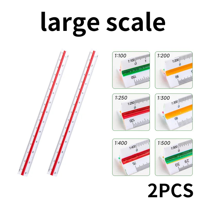 Space Ball Multi-functional Triangular Ruler Student Stationery 12.5/30cm Drafting Tool Scale Ruler Architect Technical Ruler