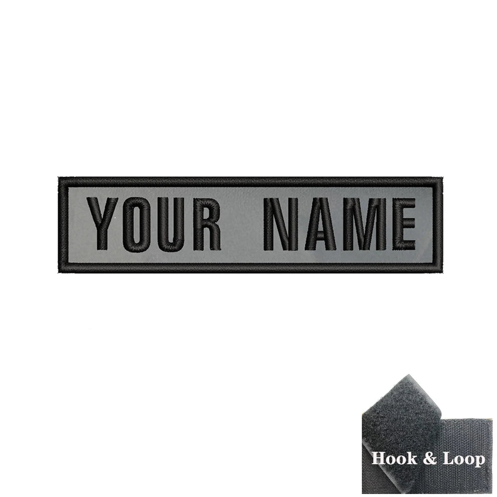 1PC 10cmX2.5cm Custom Personalized Name number Patch Stripes Badge tags chevrons Armband Iron On Or Hook Loop embroidered