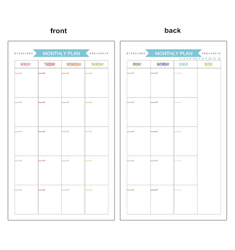 45 Sheets A5 A6A7 Loose Leaf Notebook Refill Spiral Binder Inner Page Weekly Monthly To Do Line Dot Grid Inside Paper Stationery
