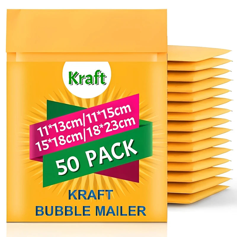 Kraft Paper Bubble Envelopes Bags Self Seal Adhesive Padded Bubble Mailers Shockproof Anti Drop Shipping Envelopes Mailing Bags