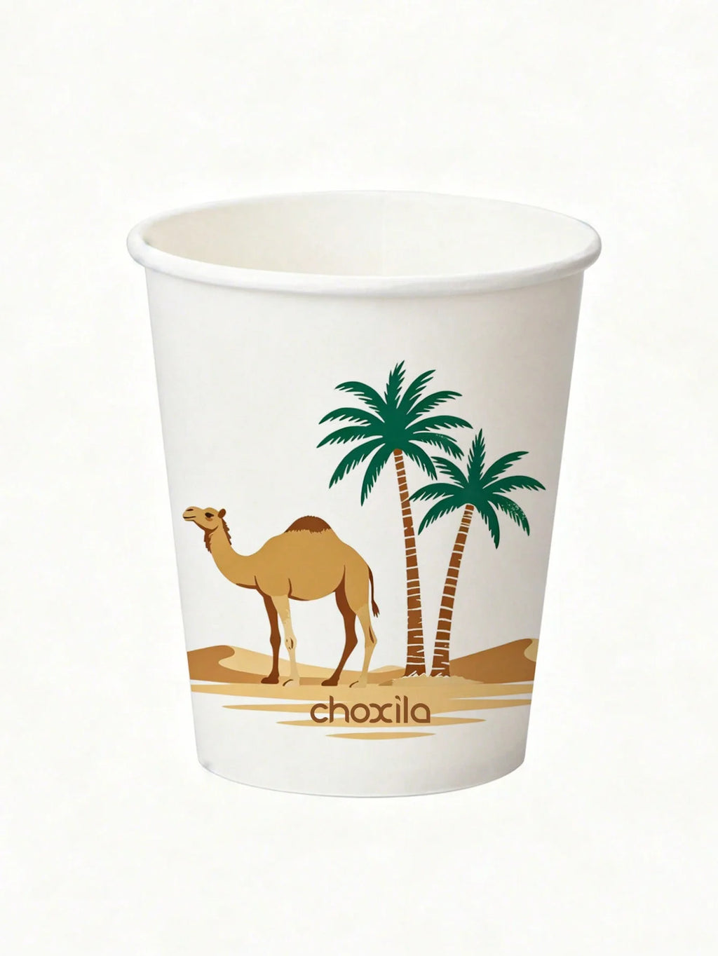 25/50/100pcs Disposable Paper Cups, Camel Pattern Paper Cups, Middle Eastern Style Printed Cups, Coffee Cups, Tea Cups,Party Spe