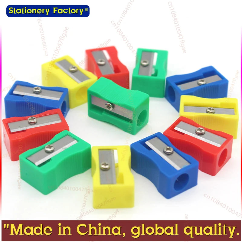 8pcs Mini Colored Single Hole Rectangular Plastic Pencil Sharpener for Elementary School Students, Manual Turning Pencil Sharpe