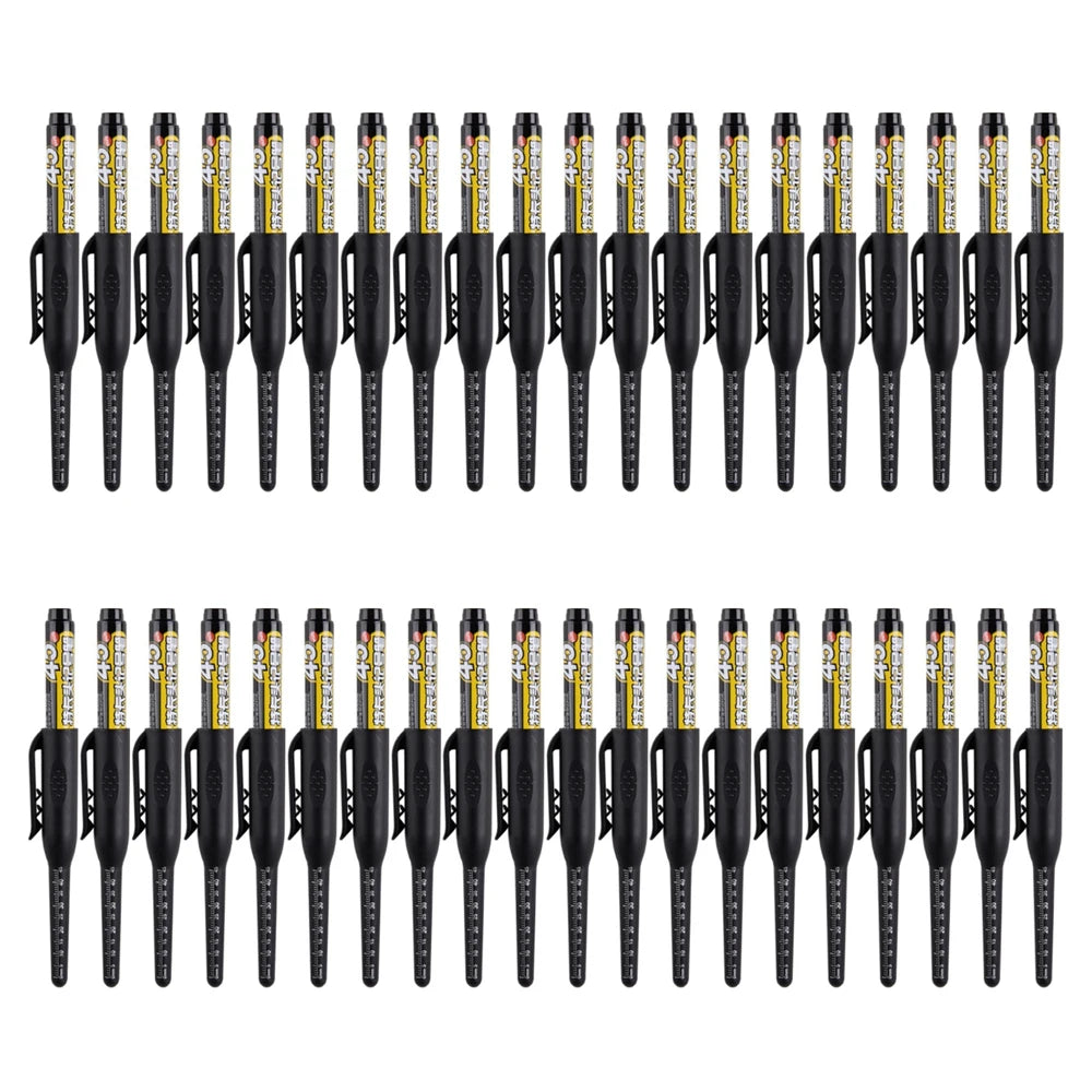 4-40Pcs White/Black/Blue/Red 45mm Deep Hole Marker Pens Long Nib Head Carpenter Pen Waterproof for Measuring Woodworking Office