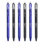 12pcs Press Type Erasable Gel Pens 0.5mm Black/Blue Ink Bullet Washable Handle Magic Refills Rod Super Capacity Ink Writing
