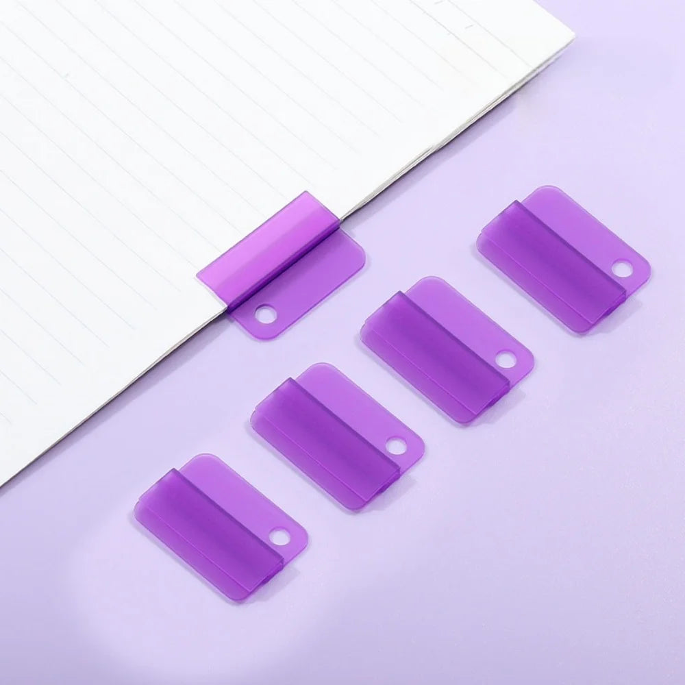 5pcs Plastic Index Clip Colorful Multi-function Bookmark Clip Transparent File Classification File Classification Clamp
