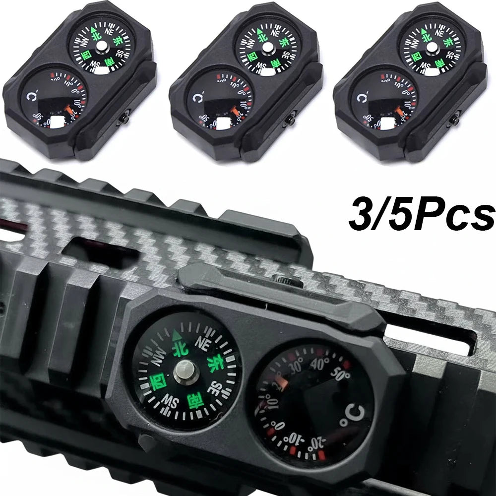 3/5Pcs RCompass Thermometer Combo 2 in 1 Tactical Airsoft AR15 M4 M16 Compact Navigation Thermometer for 20mm Rail Gun Accessory