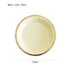 10cm Mini Plate Party Paper Plates Disposable Tableware Birthday Party wedding Decor kids Party Supplies Pink Small Plates 8pcs