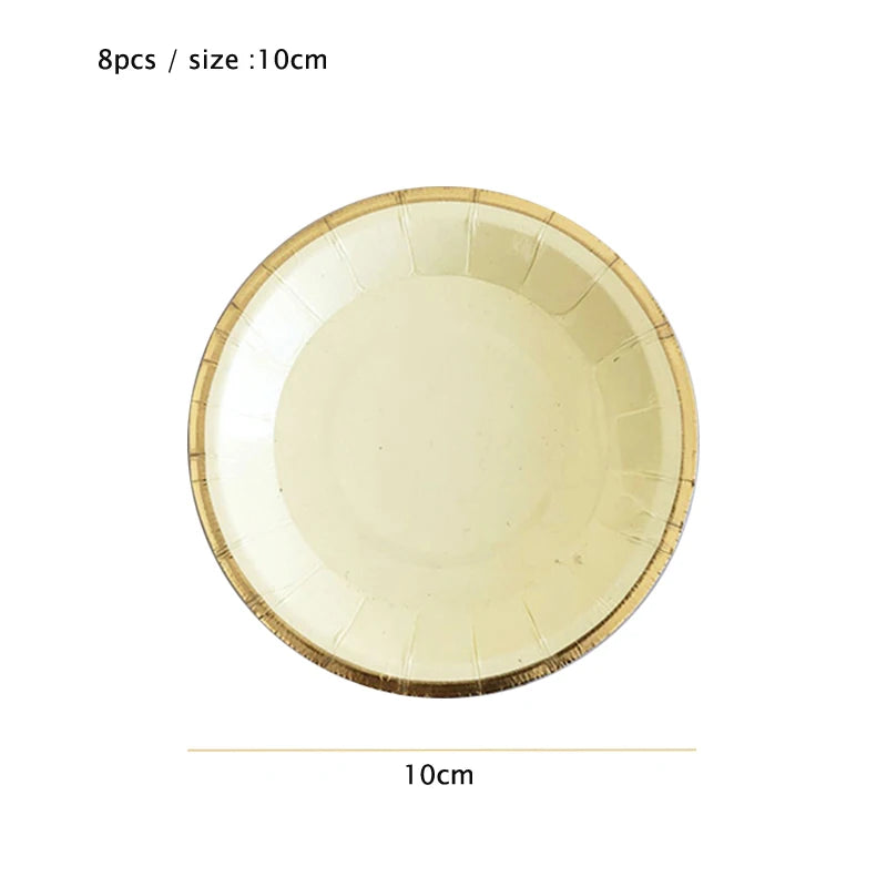 10cm Mini Plate Party Paper Plates Disposable Tableware Birthday Party wedding Decor kids Party Supplies Pink Small Plates 8pcs