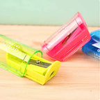 1PC Candy Color Transparent Pencil Sharpener - Plastic Standard Pencil Cutter for School Office Art Supplies