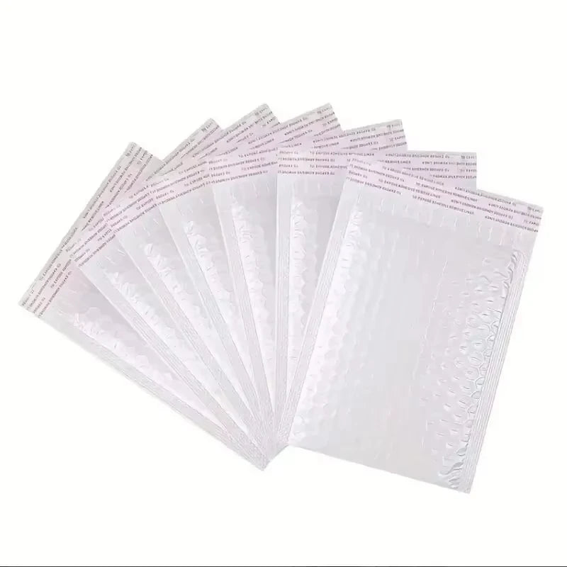 10pcs Composite Pearlescent Film Bubble Bag White Garment Packaging Express Bag Thickened Envelope Foam Waterproof Bubble Bag