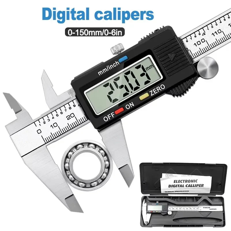 High Precision Digital Caliper - Electronic Display Thickness Gauge - Industrial Grade Stainless Steel Precision Measuring Tool