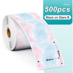 Phomemo PM241 Shipping Printer Label Sticker Round Paper Square Label Rainbow Color for DIY Logo Design Small Business Adress